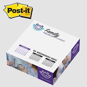 Post-it&reg; Custom Printed Notes Calendar Cubes &mdash; 4 x 4 x 1-5/8