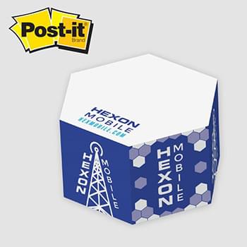 Post-it&reg; Custom Printed Notes Cubes &mdash; Hexagon Half Cube